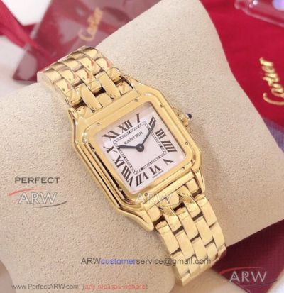 GF Factory Panthere De Cartier Medium Model Yellow Gold Case Swiss Ronda Quartz Women's Watch WGPN0009